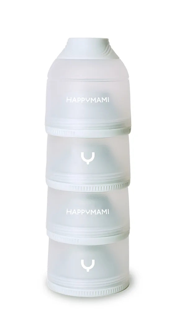 Dosificador de leche Happymami blanco de cuatro compartimentos apilados