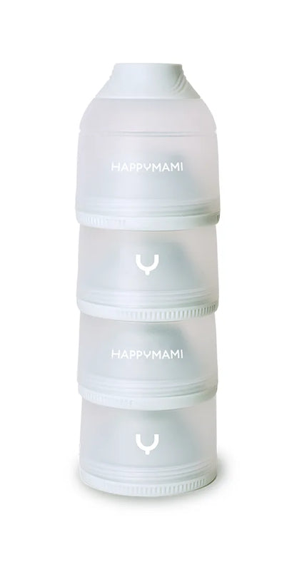 Dosificador de leche Happymami blanco de cuatro compartimentos apilados