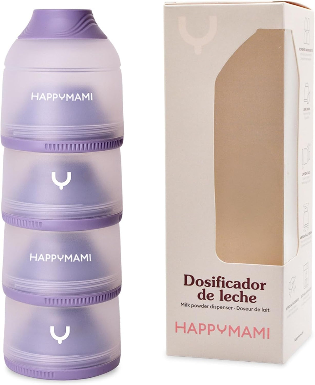 Dosificador de leche en polvo para bebé con 4 compartimentos