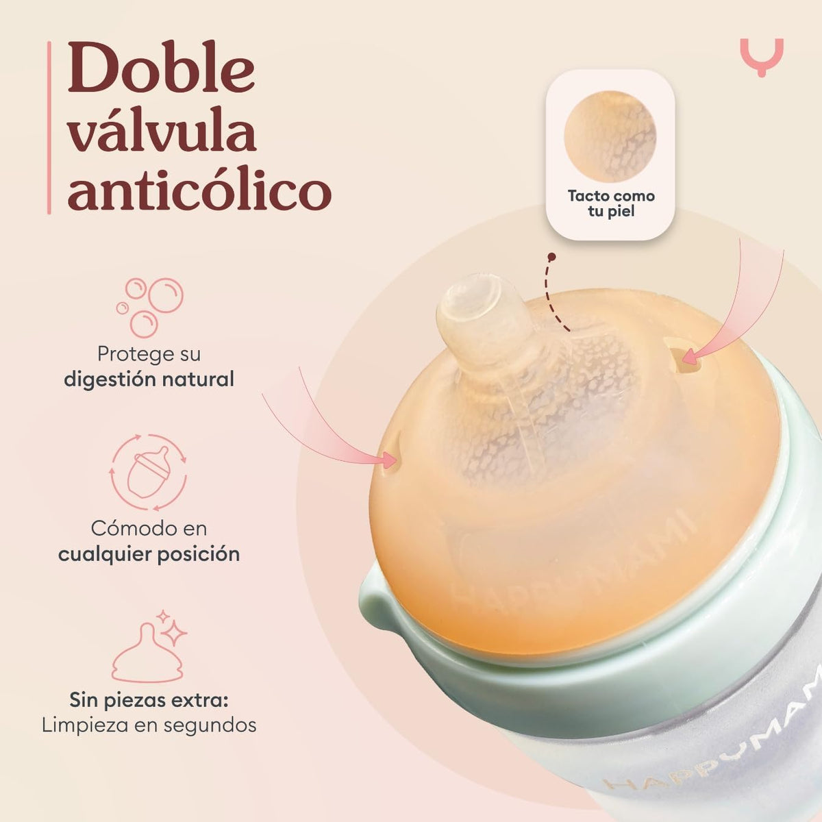 Tettarella intercambiabile adattata al seno per il biberon Happymami
